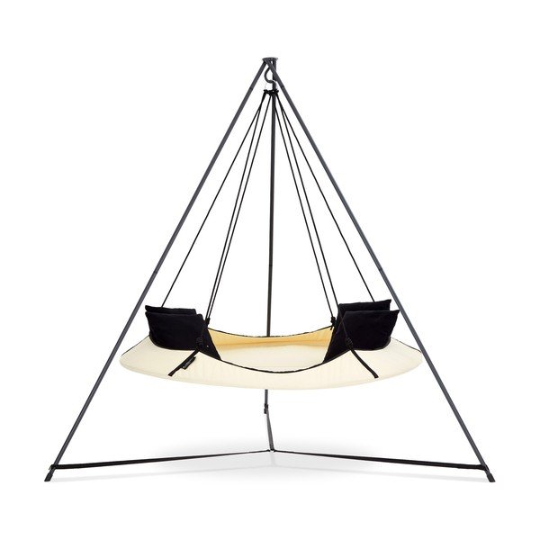 Krémová zahradní houpačka se stojanem – Hangout Pod-image-1