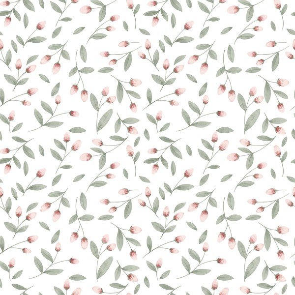 Dětská tapeta z netkané textilie 10 m x 50 cm Flower Buds – Lilipinso