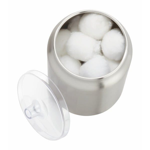 Koupelnový organizér na vatové tampony z nerezové oceli ve stříbrné barvě Austin – iDesign-image-1