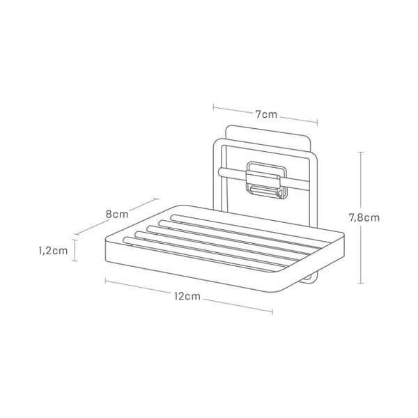 Bílá samodržící kovová mýdlenka Film Hook – YAMAZAKI-image-4