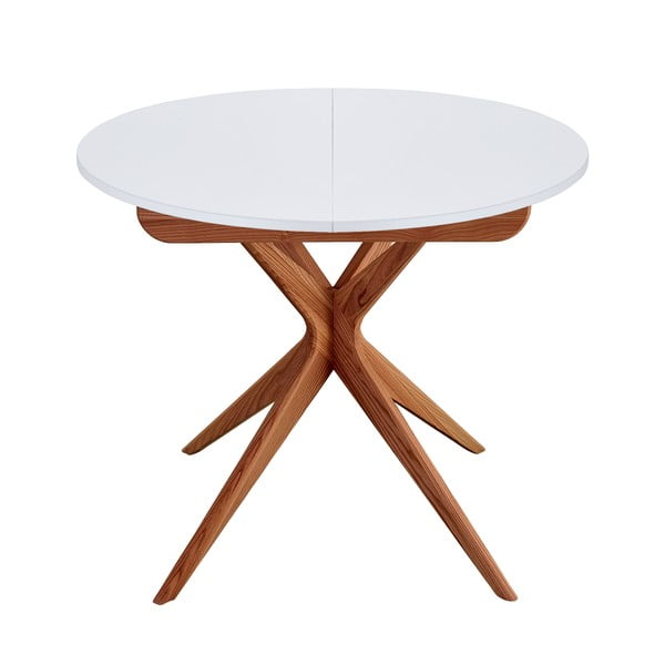 Kulatý rozkládací jídelní stůl s přídavnou deskou ø 90 cm Jubi – Ragaba