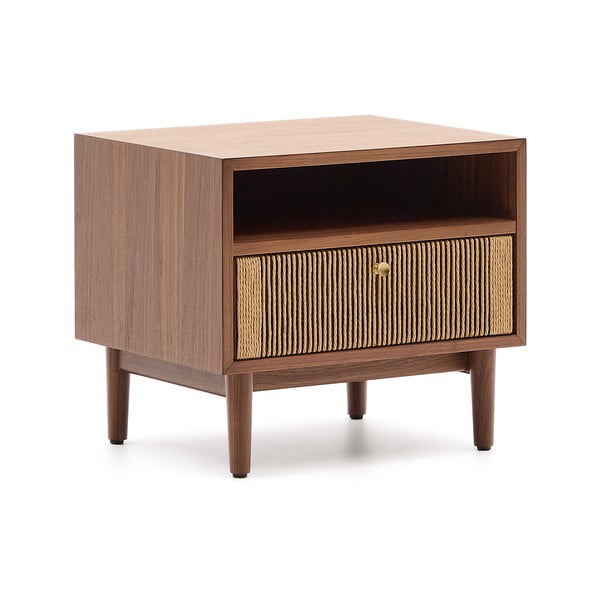 Hnědý noční stolek v dekoru ořechu Elan – Kave Home-image-2