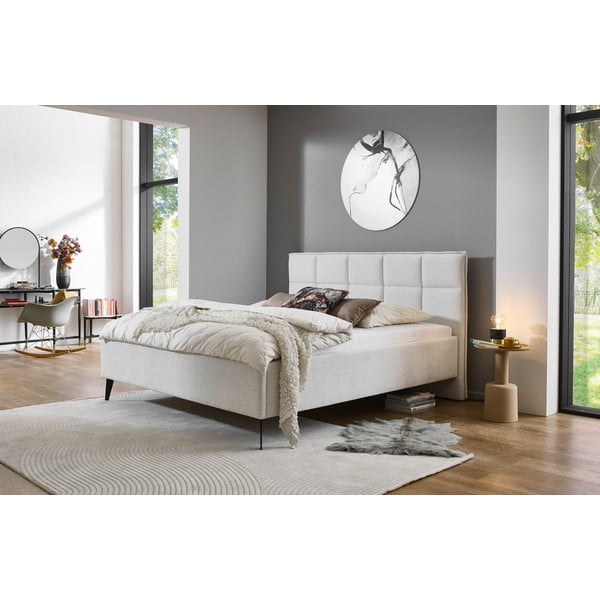 Béžová čalouněná dvoulůžková postel bez roštu 160x200 cm Paulo – Meise Möbel-image-1