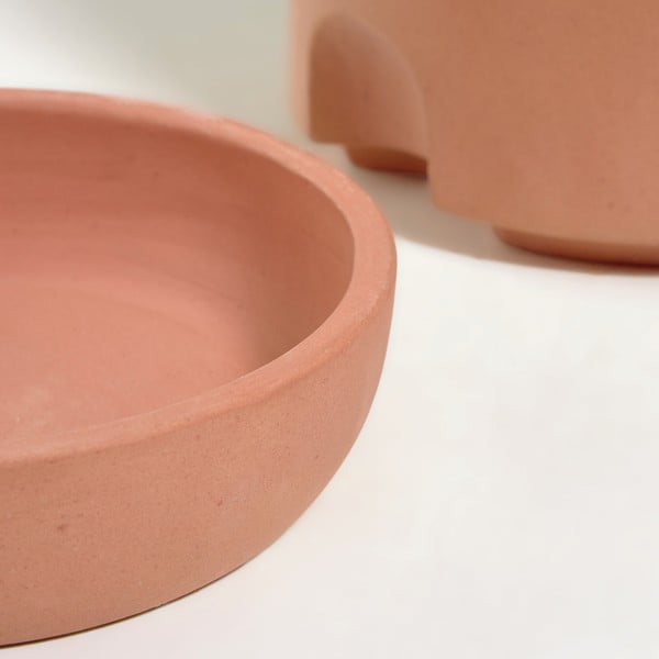 Terakotový samozávlažný květináč s miskou Kave Home Lelis, výška 26 cm-image-1