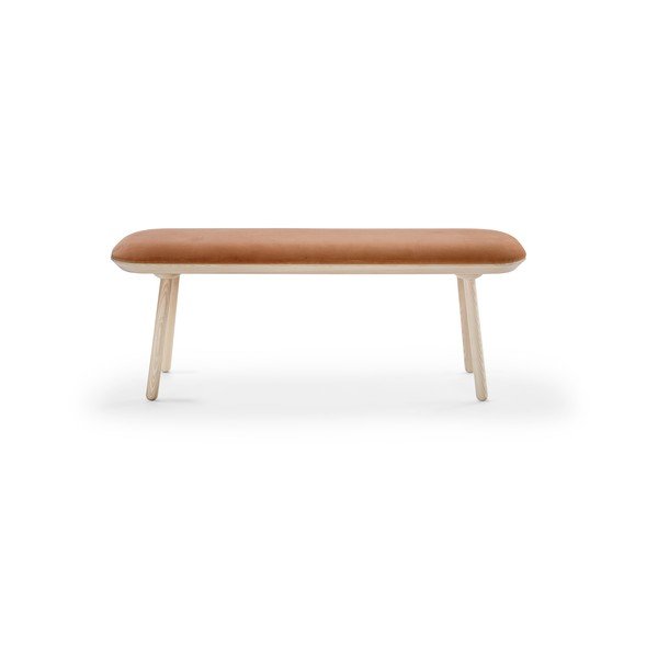 Oranžová sametová lavice EMKO Naïve, 140 cm-image-2