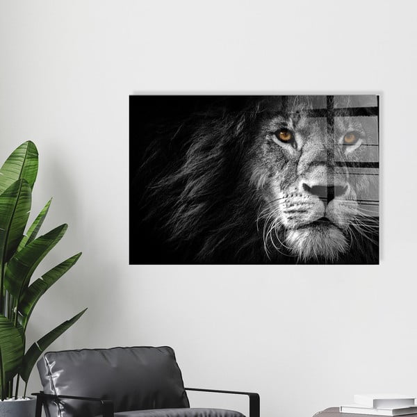 Skleněný obraz 70x50 cm Lion – Wallity-image-4