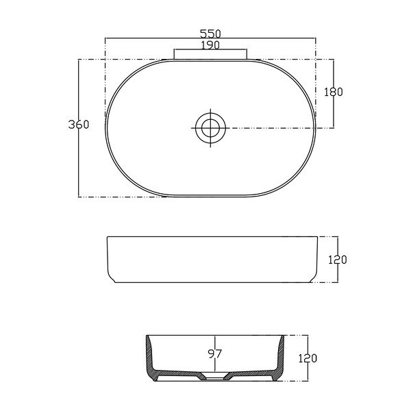 Bílé keramické umyvadlo Sapho Infinity Oval, 55 x 36 cm-image-3