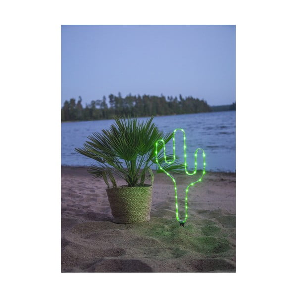 Zelené venkovní LED svítidlo ve tvaru kaktusu Star Trading Tuby, výška 54 cm