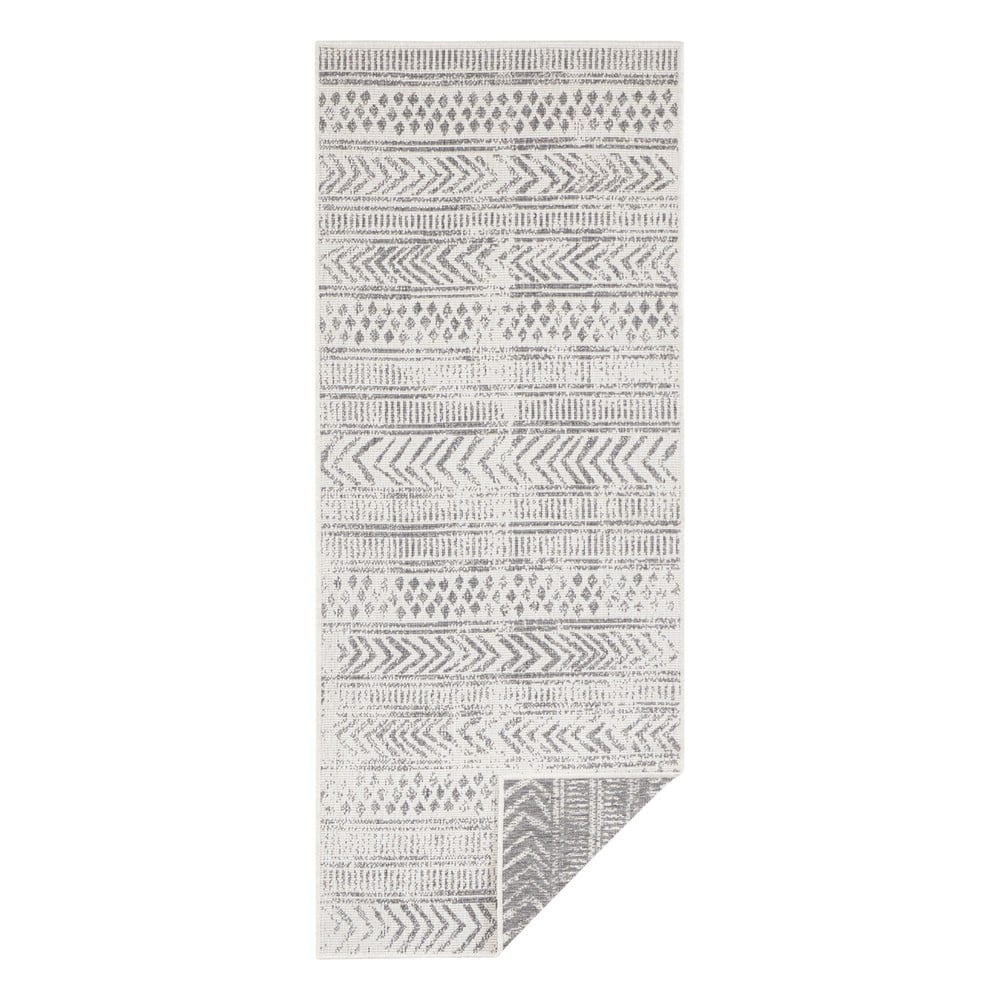 Šedo-krémový venkovní koberec NORTHRUGS Biri, 80 x 250 cm