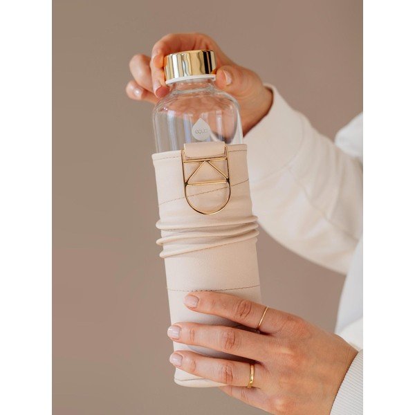 Béžová láhev z borosilikátového skla s obalem z umělé kůže Equa Mismatch, 750 ml-image-4