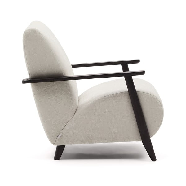 Béžové/krémové žinylkové křeslo Meghan – Kave Home-image-2