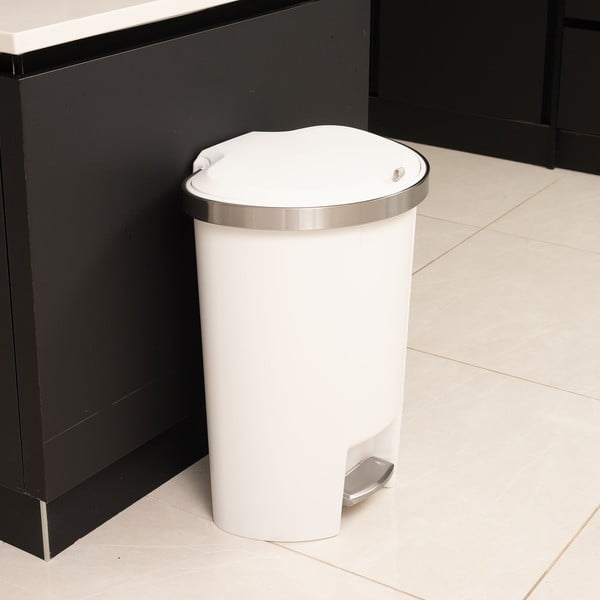 Bílý nášlapný plastový odpadkový koš 50 l – Addis-image-4