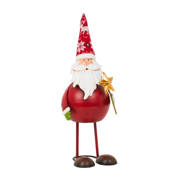 Dekorace Archipelago Round Red Bouncing Santa With Star, 44 cm