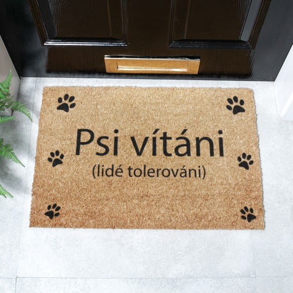 Rohožka z kokosového vlákna 40x60 cm Psi vítáni – Artsy Doormats-image-2