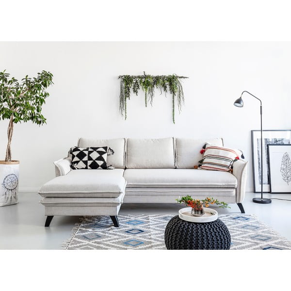 Světle béžová rozkládací rohová pohovka Miuform Charming Charlie, levý roh-image-3