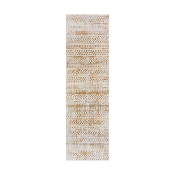 Okrově žluto-bílý venkovní koberec 80x250 cm Biri – NORTHRUGS