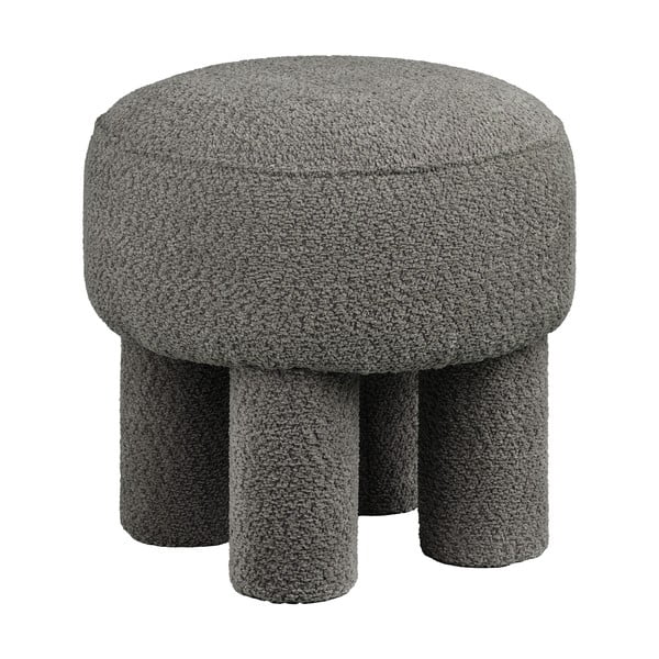 Tmavě šedý žinylkový taburet Canberra – House Nordic