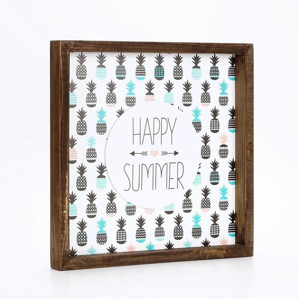 Zarámovaný plastický obraz Dekorjinal Pouff Happy Summer, 33 x 33 cm