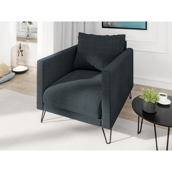 Tmavě šedé žinylkové křeslo Freya – Ropez-image-3