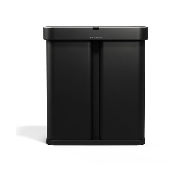 Černý ocelový odpadkový koš 34+24 l na tříděný odpad/bezdotykový Dual Sensor – simplehuman-image-2