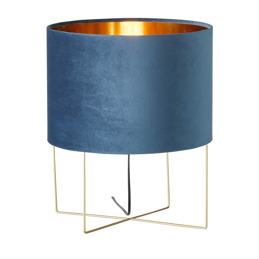 Modrá stolní lampa Fischer & Honsel Aura, výška 43 cm