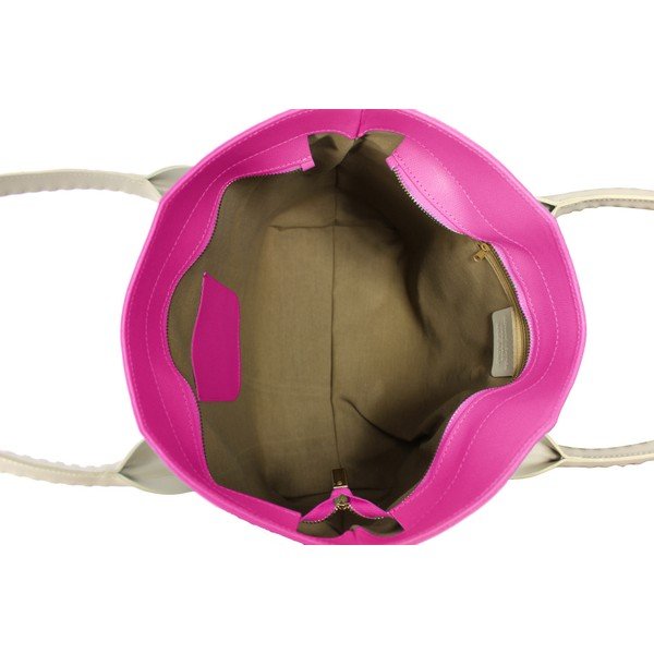 Fuchsiová kožená kabelka Lampoo Arina-image-1
