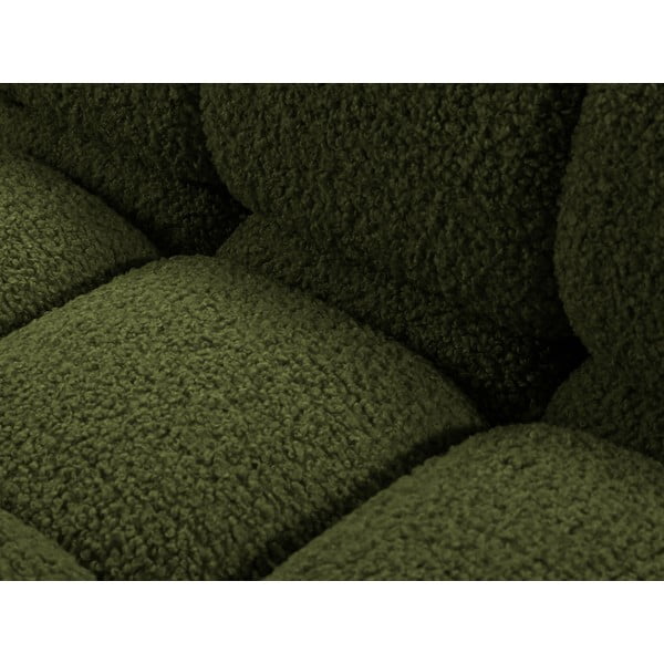 Zelený modul pohovky z textilie bouclé (pravý roh) Bellis – Micadoni Home-image-1