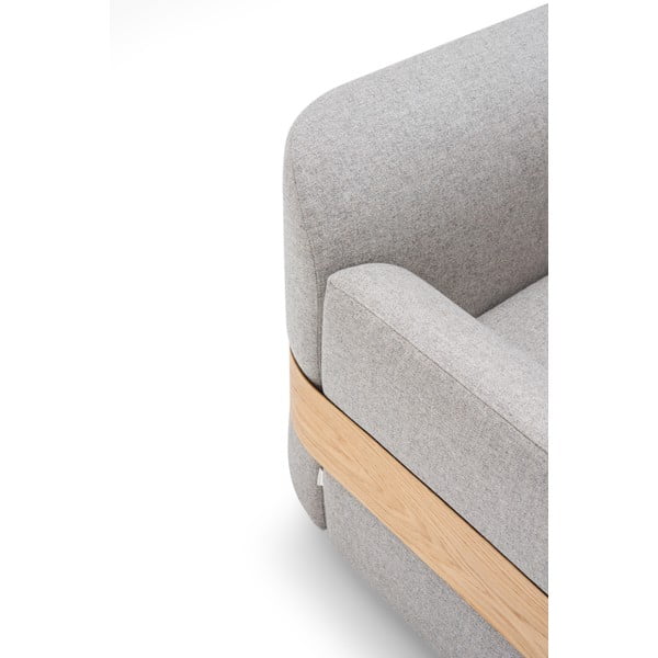 Světle šedý modul pohovky (levý roh) ze směsi vlny a lnu Hugg – Gazzda-image-3