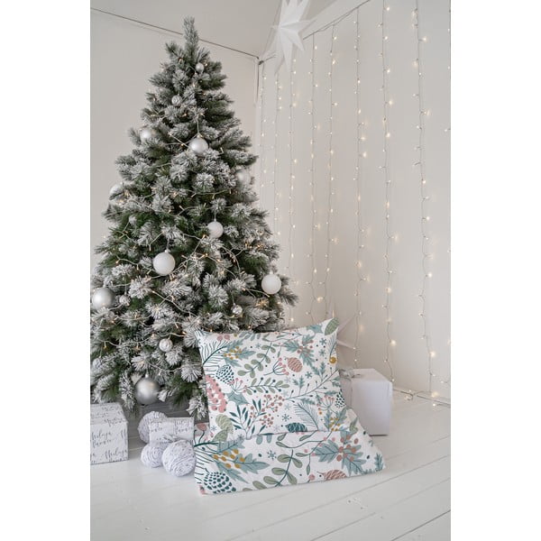 Bílo-modré povlečení na jednolůžko z bavlněného saténu 140x200 cm Pastel Christmas – Butter Kings-image-2