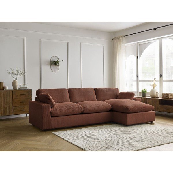 Oranžová manšestrová rohová pohovka Belair – Bobochic Paris-image-1