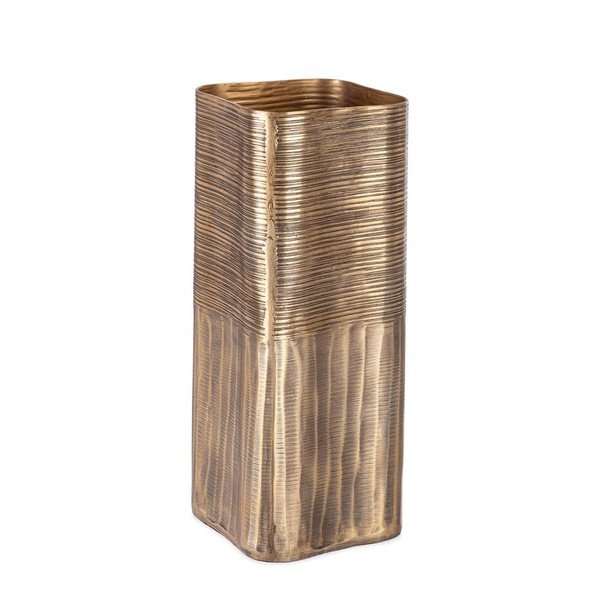 Kovová ručně vyrobená váza ve zlaté barvě (výška 31,5 cm) Reel – Bizzotto
