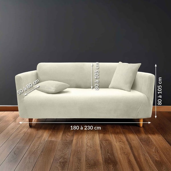 Krémový 3místný napínací potah na pohovku Sacha – douceur d'intérieur-image-1