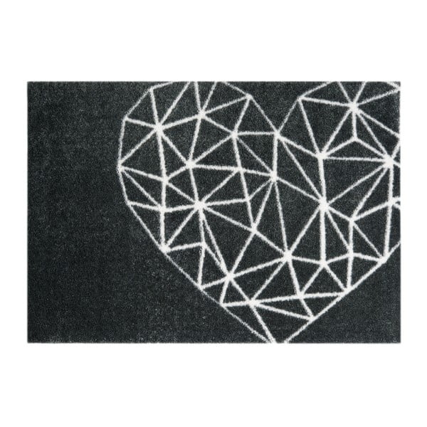 Černá rohožka Hanse Home StateMat Heart, 50 x 75 cm
