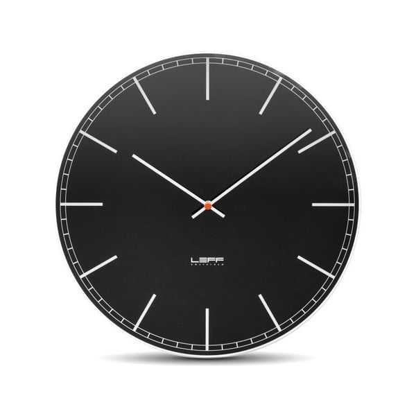 Skleněné nástěnné hodiny Black, 45 cm