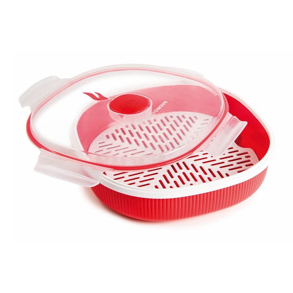 Červená sada na napařování potravin v mikrovlnce Snips Dish Steamer, 2 l