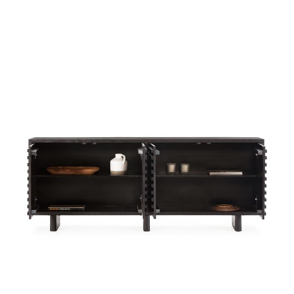 Černá komoda z mangového dřeva 200x80x40 cm Inaya – MOME-image-4