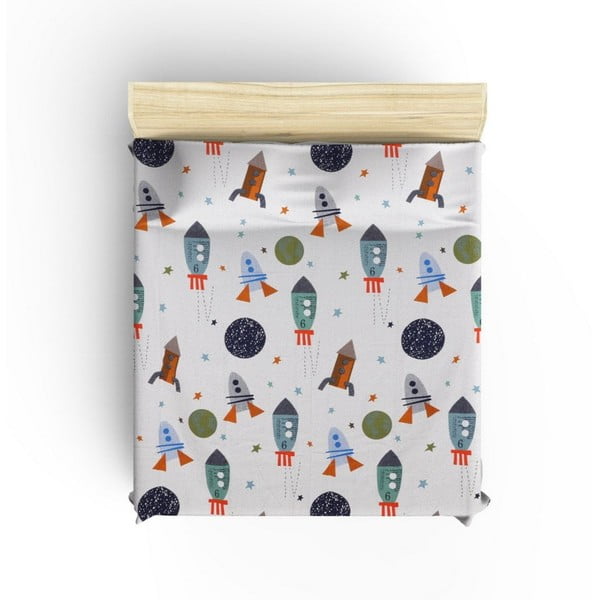 Bílý bavlněný dětský přehoz 140x200 cm Spacex – Mijolnir