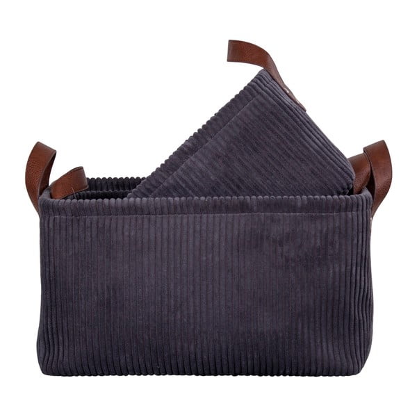 Sada 3 šedých úložných košíků House Nordic Augusta-image-2