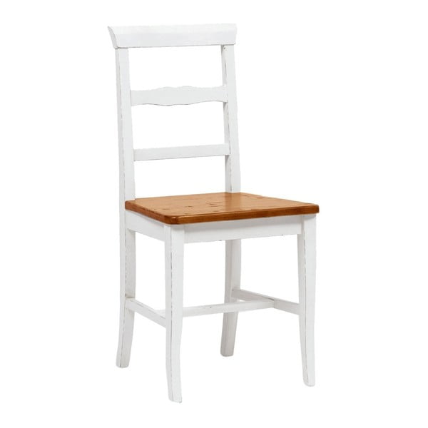 Bílá buková židle s tmavě hnědým sedákem Biscottini Addy