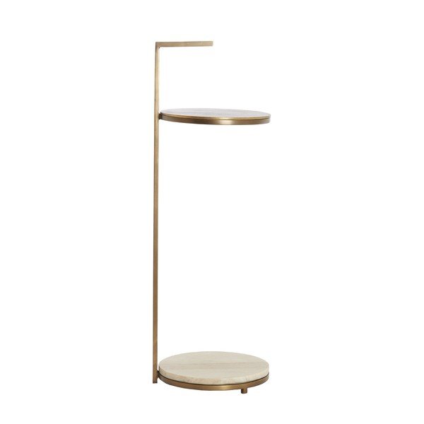 Kulatý odkládací stolek s mramorovou deskou  ø 26 cm Leda – Light & Living-image-3