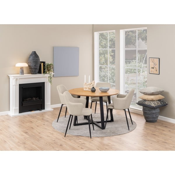 Krémová čalouněná jídelní křesla v sadě 2 ks Ilsa – Actona-image-3