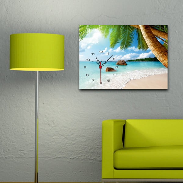 Nástěnné hodiny v obraze Tropical Paradise Palm-image-1