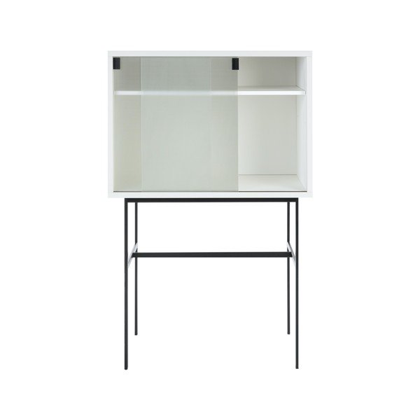 Šedobéžová vitrína s posuvnými dveřmi 70x109x40 cm Lekko – noo.ma-image-2