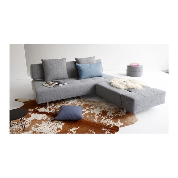 Šedobéžová rozkládací pohovka Innovation Long Horn Twist Granite-image-4