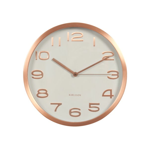 Bílé hodiny Present Time Maxie Copper