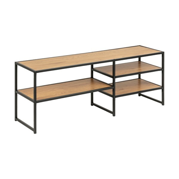 TV stolek v dekoru dubu v černo-přírodní barvě 120x46 cm Seaford – Actona-image-2