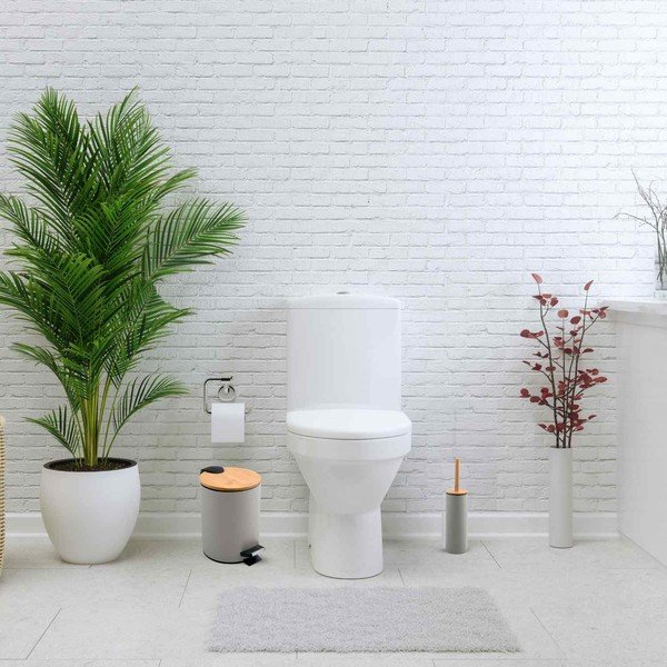 Taupe nášlapný ocelový odpadkový koš 5 l   Adonis – Spirella-image-1