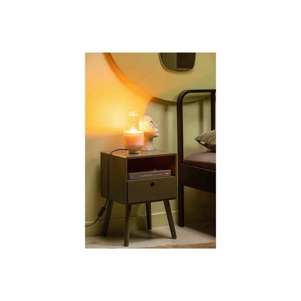 Bílá stolní lampa se skleněným stínidlem (výška 26 cm) Asel – WOOOD-image-1
