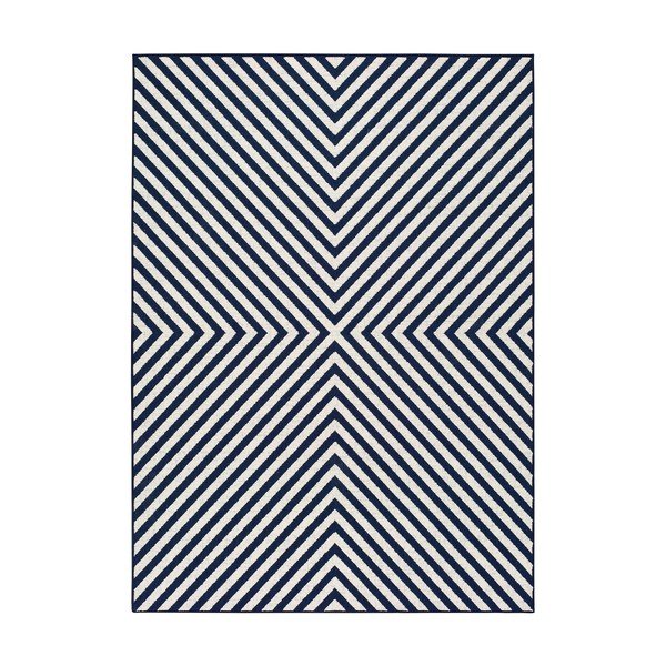 Modro-bílý venkovní koberec Universal Cannes Hypnotic, 150 x 80 cm