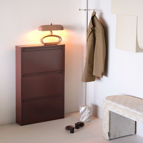 Vínový kovový výklopný botník 66x103x16 cm Sabine – WOOOD-image-1